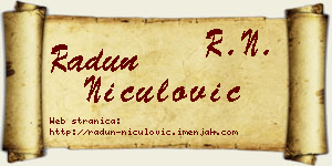 Radun Niculović vizit kartica